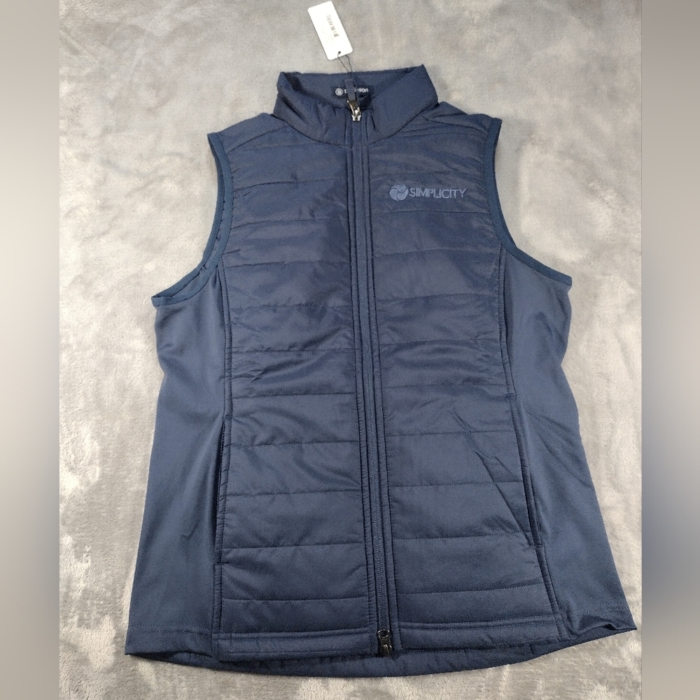 Turtleson Womens Jacket Navy Blue Fusion Il Vest Quilted Lightweight M LOGO